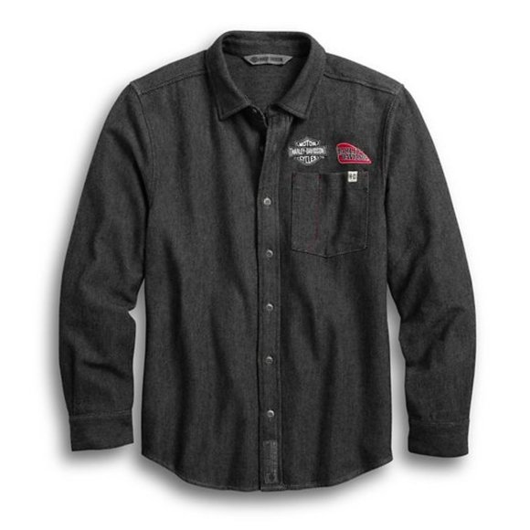 Harley-Davidson Other - Harley Davidson Men's Multi Patch long sleeve gray